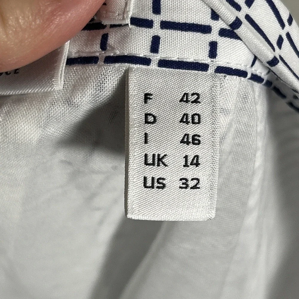 LACOSTE Pleated Skirt , Size 42/10, White/Thermal Blue  NWT MSRP 195